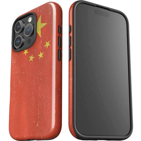 Chinese Flag Distressed iPhone 16 Pro Max Impact Case