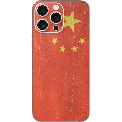Chinese Flag Distressed iPhone 16 Pro Max Skin