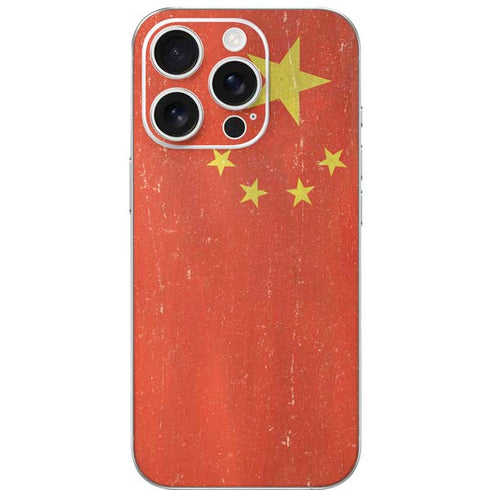 Chinese Flag Distressed iPhone 16 Pro Skin