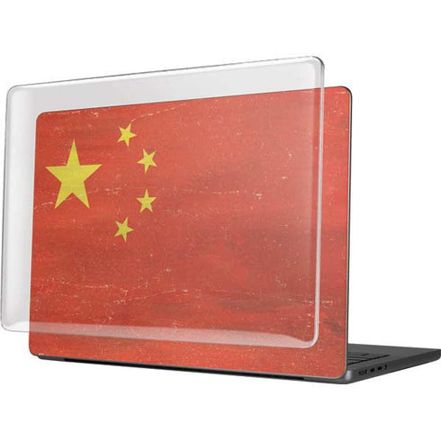 Chinese Flag Distressed MacBook Pro 14in (2021-24) Case plus Skin