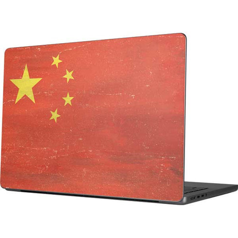 Chinese Flag Distressed Apple MacBook Pro 14-inch Skin