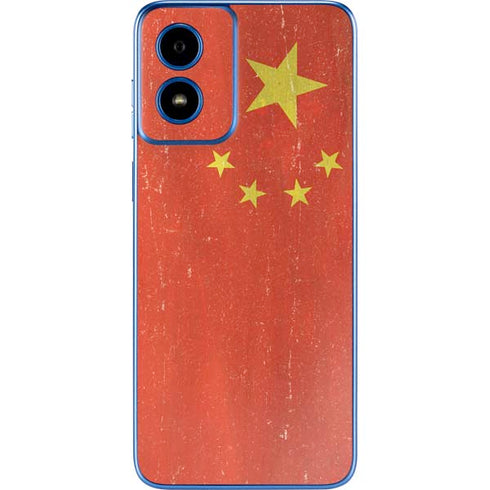 Chinese Flag Distressed Moto G Play 4G (2024) Skin