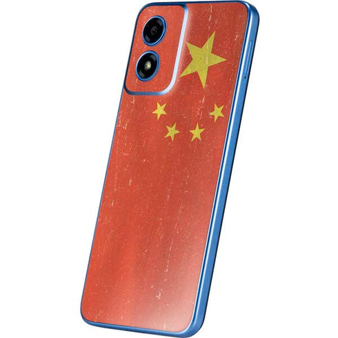 Chinese Flag Distressed Moto G Play 4G (2024) Skin