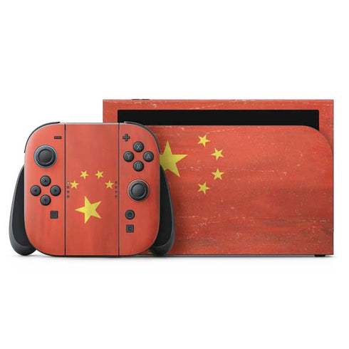 Chinese Flag Distressed Nintendo Switch 2 (2025) with Joy-Con Skin