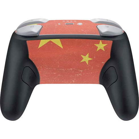 Chinese Flag Distressed Nintendo Switch 2 (2025) Pro Controller Skin