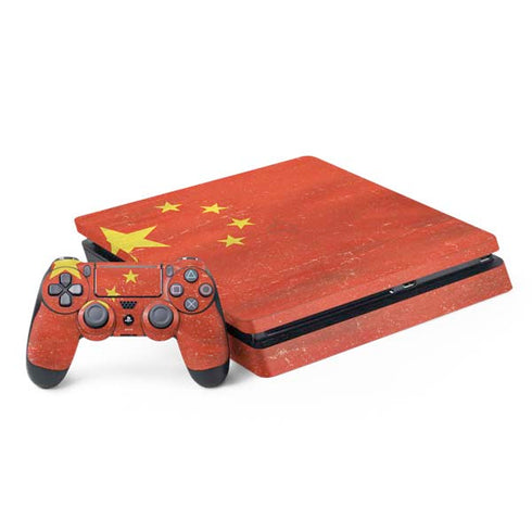Chinese Flag Distressed PlayStation PS4 Skins