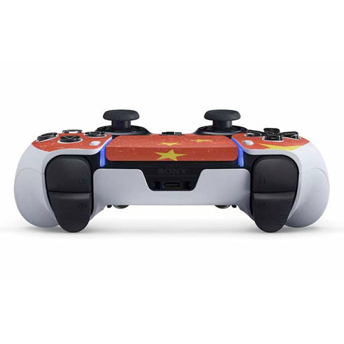 Chinese Flag Distressed PS5 DualSense Edge Pro Controller Skin