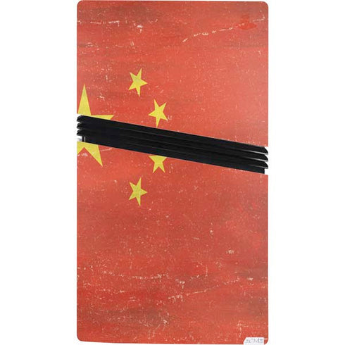 Chinese Flag Distressed PS5 Pro Bundle Skin