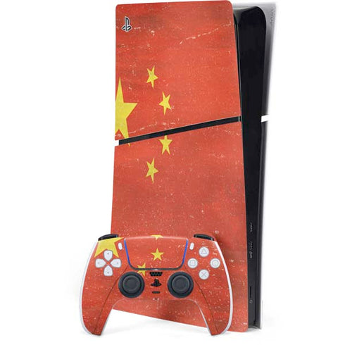 Chinese Flag Distressed PlayStation PS5 Skins