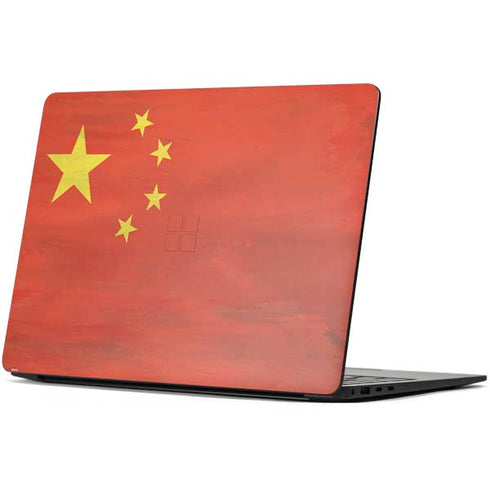 Chinese Flag Distressed Surface Laptop 7 13.8in Skin