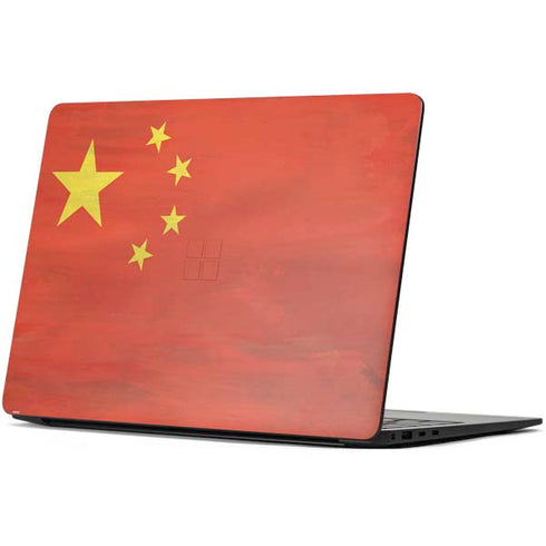 Chinese Flag Distressed Surface Laptop 7 15in Skin