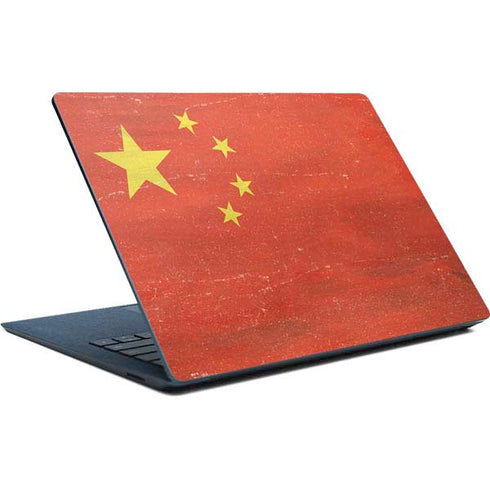 Chinese Flag Distressed Surface Laptop Skin