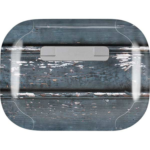 Chipped Blue Wood AirPods Skins