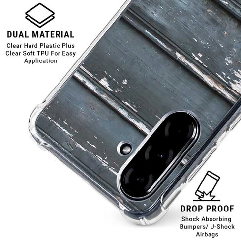 Chipped Blue Wood Galaxy A36 5G Clear Case