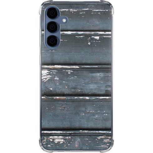 Chipped Blue Wood Galaxy A55 5G Clear Case