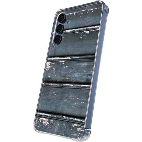 Chipped Blue Wood Galaxy A55 5G Clear Case
