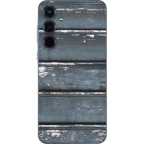Chipped Blue Wood Galaxy A55 5G Skin