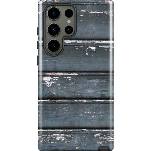 Chipped Blue Wood Galaxy S23 Ultra Pro Case