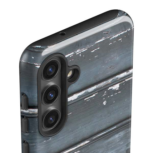 Chipped Blue Wood Galaxy S25 Impact Case