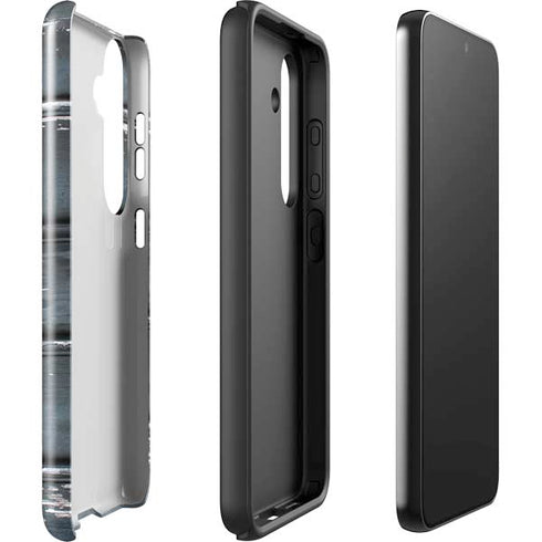 Chipped Blue Wood Galaxy S25 Impact Case