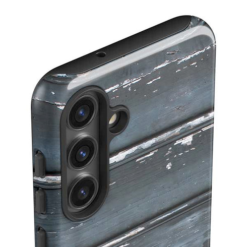 Chipped Blue Wood Galaxy S25 Plus Impact Case