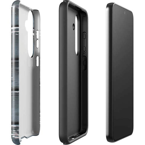 Chipped Blue Wood Galaxy S25 Plus Impact Case