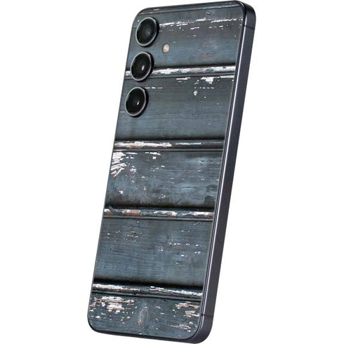 Chipped Blue Wood Galaxy S25 Plus Skin