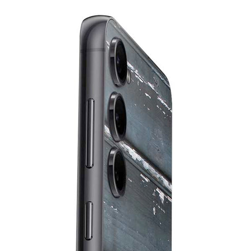 Chipped Blue Wood Galaxy S25 Plus Skin