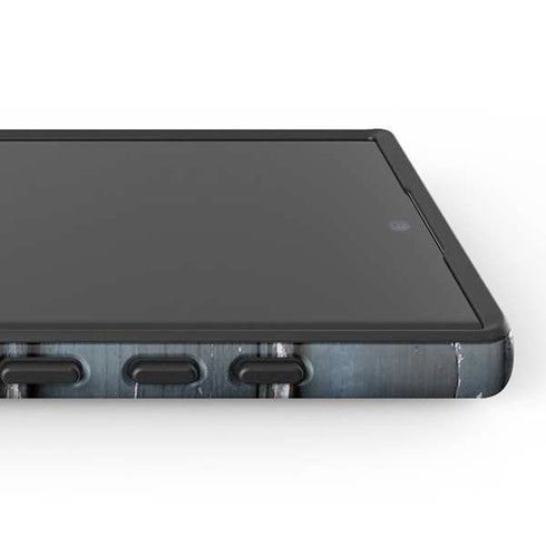 Chipped Blue Wood Galaxy S25 Ultra Impact Case