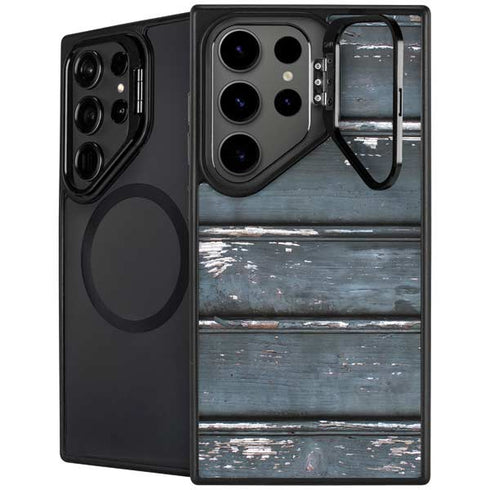 Chipped Blue Wood Galaxy Cases