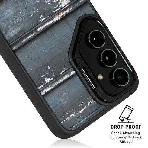 Chipped Blue Wood Galaxy S24 Ultra Kickstand Case
