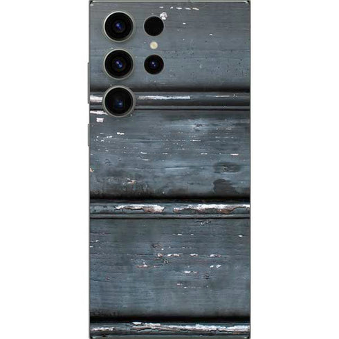 Chipped Blue Wood Galaxy S24 Ultra Skin