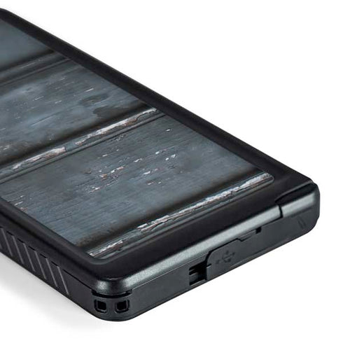 Chipped Blue Wood Galaxy S24 Ultra Waterproof Case