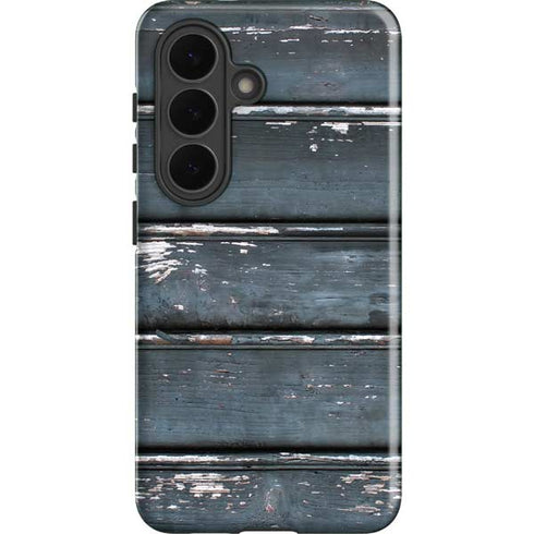 Chipped Blue Wood Galaxy S26 Impact Case
