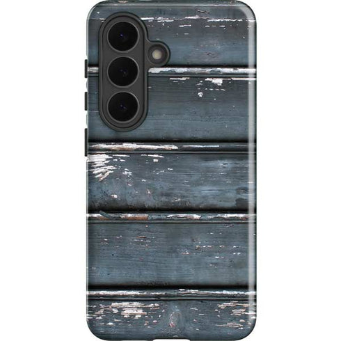 Chipped Blue Wood Galaxy S26 Plus Impact Case