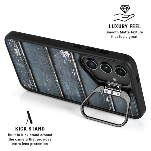 Chipped Blue Wood Galaxy S26 Plus Kickstand Case