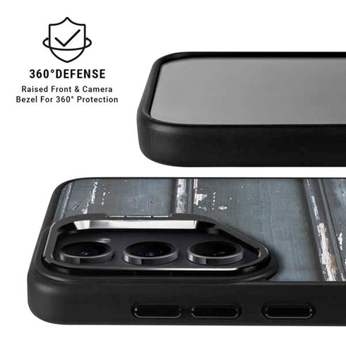 Chipped Blue Wood Galaxy S26 Plus Kickstand Case