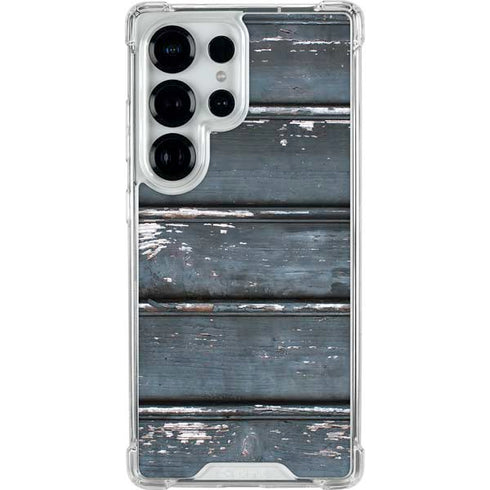Chipped Blue Wood Galaxy S26 Ultra Clear Case