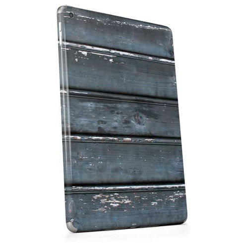 Chipped Blue Wood Apple iPad Skin