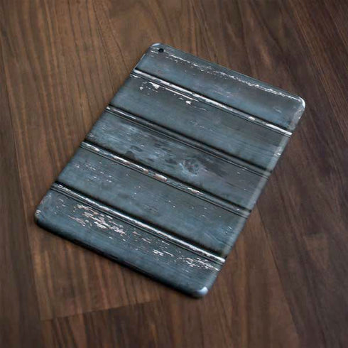 Chipped Blue Wood Apple iPad Skin