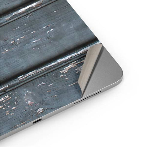 Chipped Blue Wood Apple iPad Air Skin