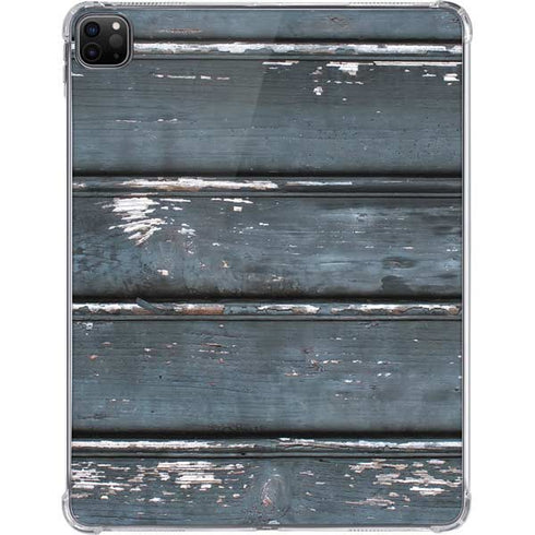 Chipped Blue Wood iPad Pro 11in (2024) Clear Case