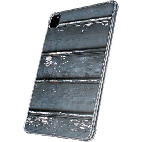 Chipped Blue Wood iPad Pro 11in (2024) Clear Case