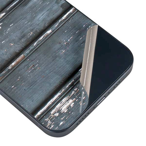 Chipped Blue Wood iPhone Skins