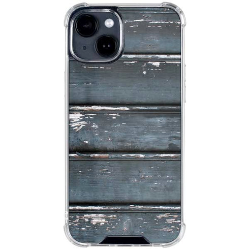 Chipped Blue Wood iPhone 15 Clear Case