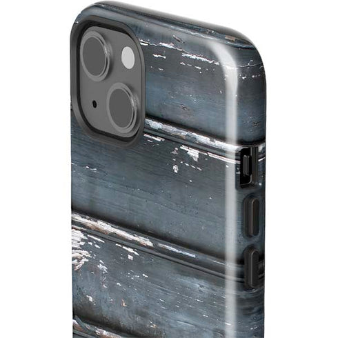 Chipped Blue Wood iPhone 15 Impact Case