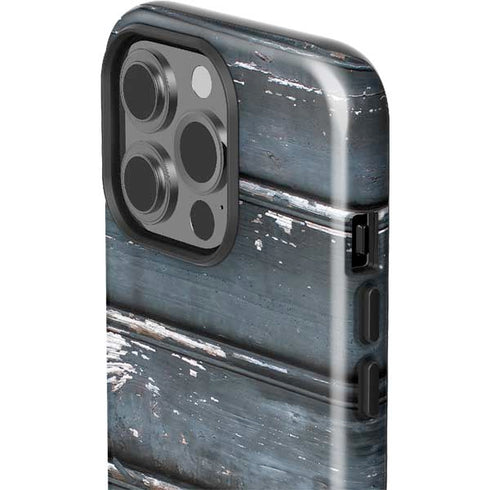 Chipped Blue Wood iPhone 15 Pro Impact Case