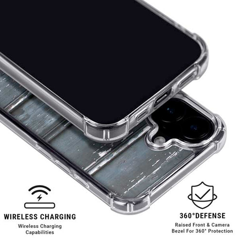 Chipped Blue Wood iPhone 16 Clear Case