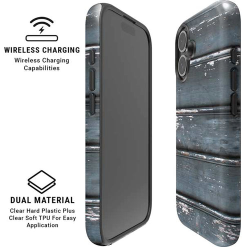 Chipped Blue Wood iPhone 16 Magsafe Impact Case