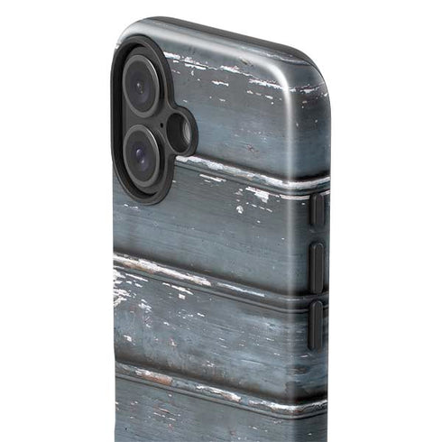 Chipped Blue Wood iPhone 16 Plus Impact Case